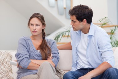 Woman being mad at her boyfriend clipart