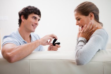 Man making a proposal of marriage clipart