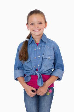 Portrait of a girl standing up clipart