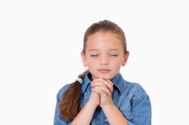 Little girl praying clipart