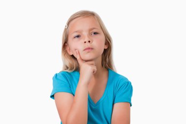 Little girl thinking clipart