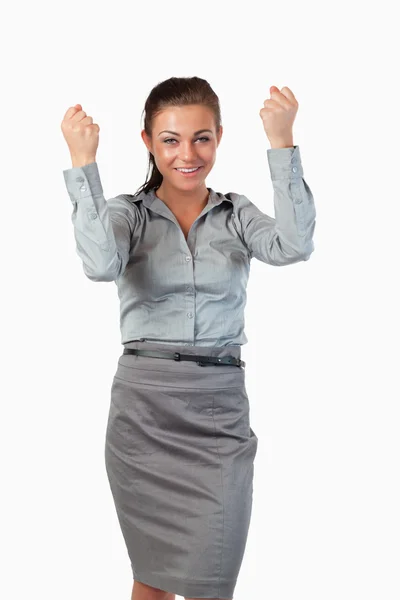 Portret van vrolijke zakenvrouw — Stockfoto