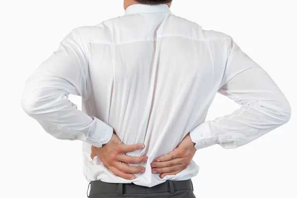 Painful back of a businessman — Stock Photo, Image
