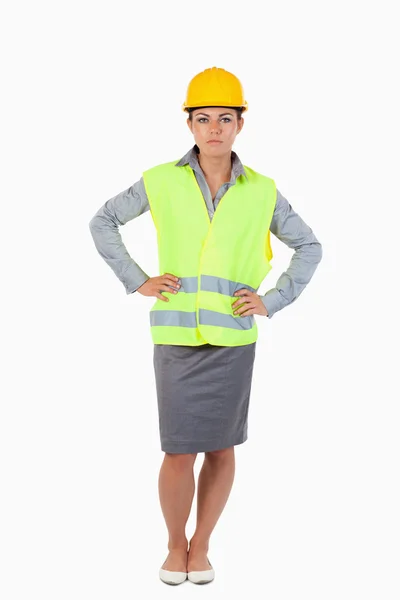 Portrait of a female builder — Stock Photo, Image