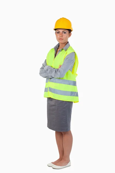 Portrait of a serious female architect — Stock Photo, Image