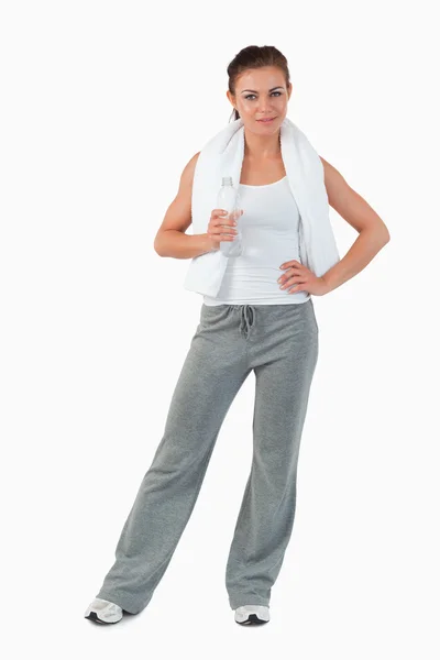 Young woman with hand on her hip after workout — Stock Photo, Image
