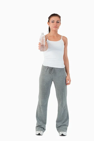 Young woman offering a sip of water — Stock Photo, Image