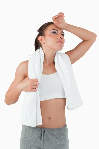 Young woman exhausted after workout — Stock Photo, Image