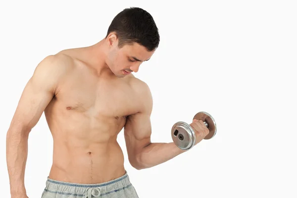 Young male lifting weight — Stock Photo, Image