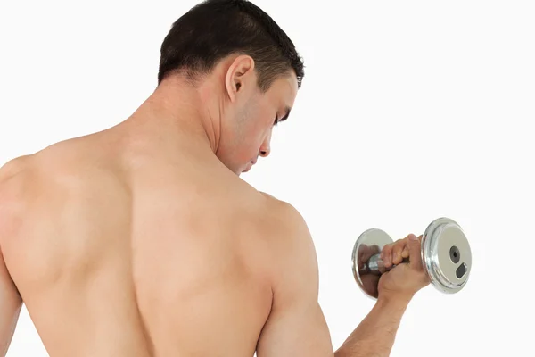 Atletic male doing weight lifting — Stock Photo, Image