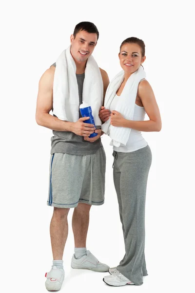 Portrait of a couple going to practice sport — Stock Photo, Image