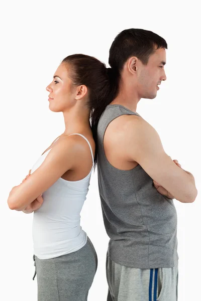 Portrait of a competitive couple — Stock Photo, Image