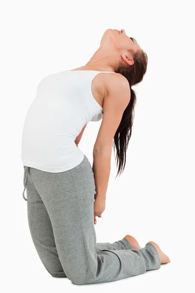 Fit woman in the Ustrasana position — Stock Photo, Image