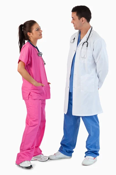 Portrait of doctors talking — Stock Photo, Image