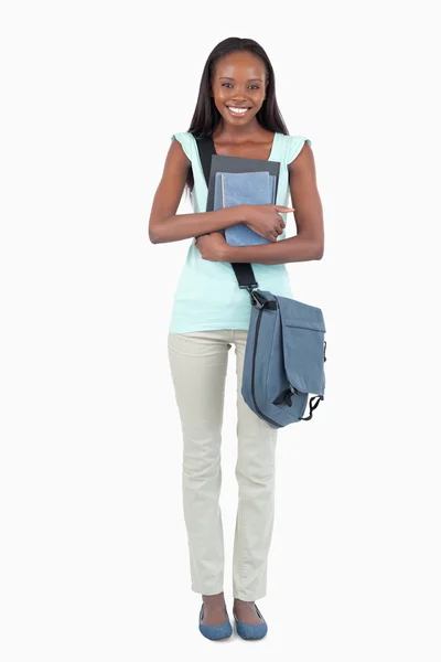 Smiling female student ready for class — Stock Photo, Image