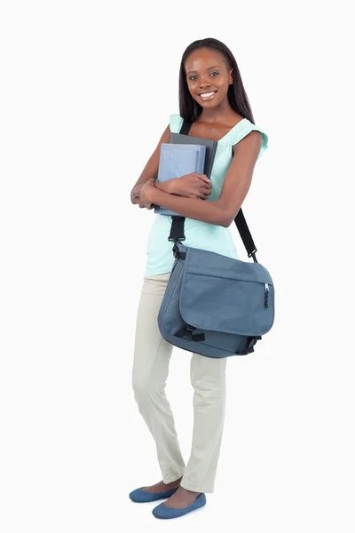 Female student about to attend class — Stock Photo, Image