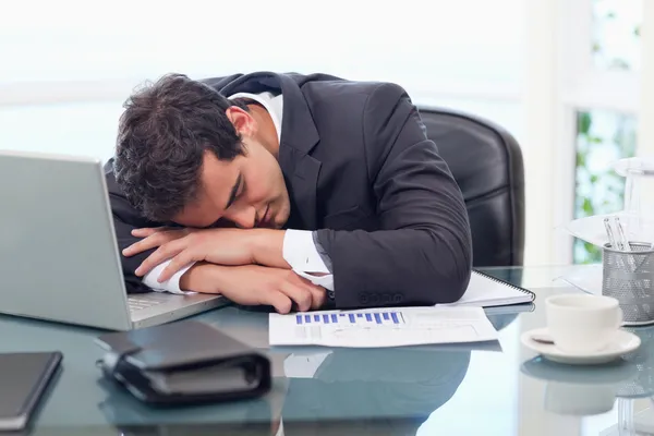 Tired businessman sleeping — Stock Photo, Image
