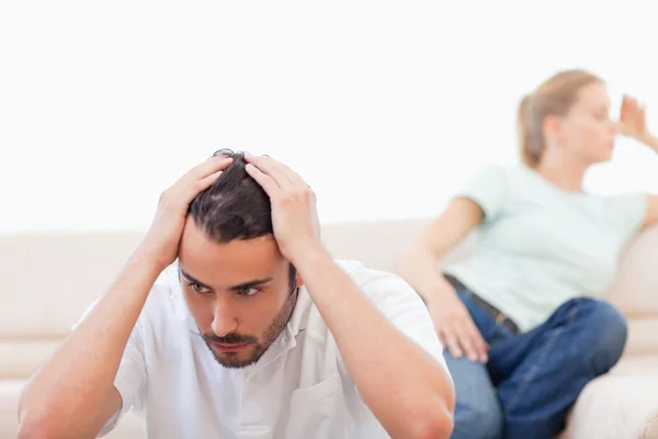 Upset couple mad at each other — Stock Photo, Image