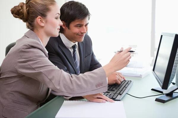 Business working with a computer — Stock Photo, Image
