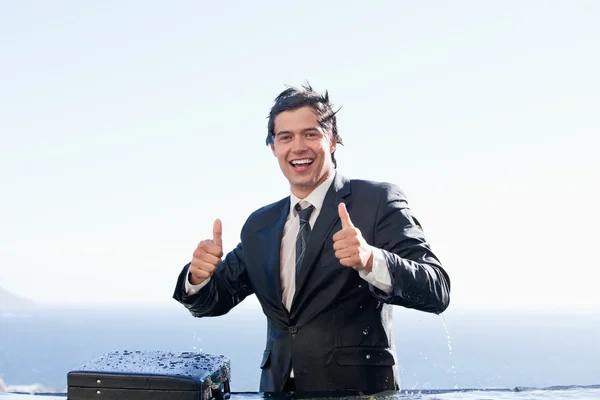 Businessman with the thumbs up — Stock Photo, Image
