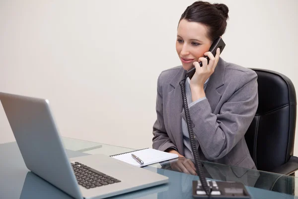 Smiling businesswoman on the telephone — Stock Photo, Image