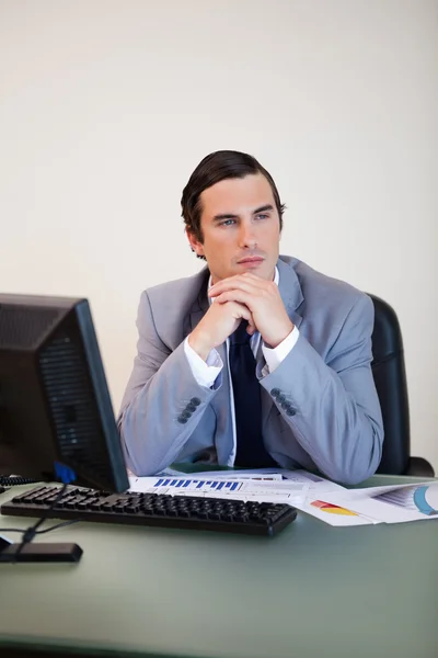 Businessman in thoughts — Stock Photo, Image