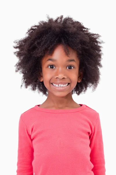 Portret van een leuk meisje glimlachend — Stockfoto