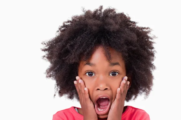Close up of a shocked girl — Stock Photo, Image