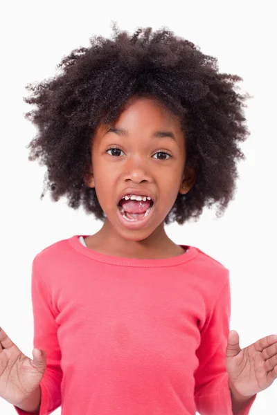 Portrait of a girl screaming — Stock Photo, Image