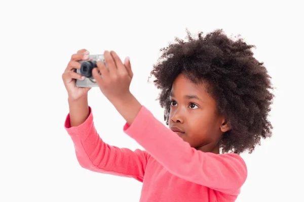 Cute girl taking a picture — Stock Photo, Image
