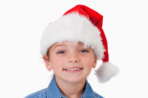 Flicka med en jul-hatt — Stockfoto