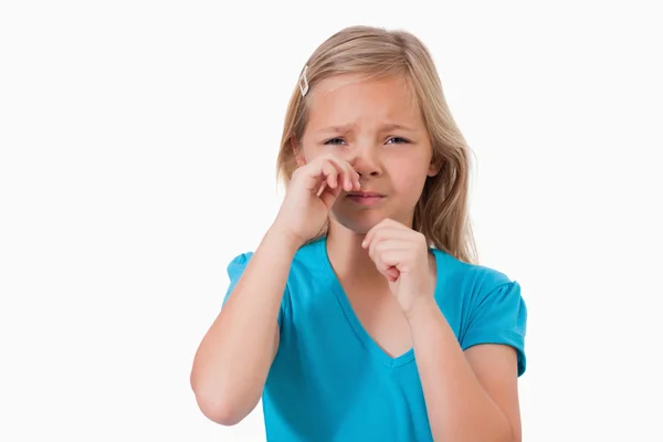 Lonely little girl crying — Stock Photo, Image