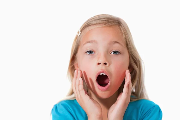 Young girl being scared — Stock Photo, Image