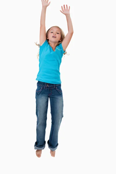 Atlama bir kızın portresi — Stok fotoğraf