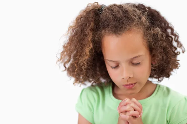 Linda chica rezando —  Fotos de Stock
