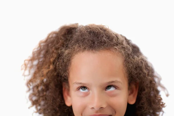 Close up van een speelse meisje opzoeken — Stockfoto