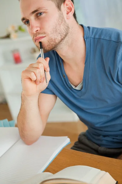 Young student doing his homework Royalty Free Stock Photos