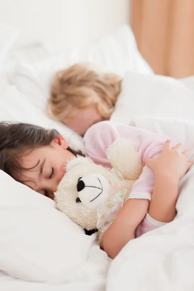 Porträtt av barn som sover — Stockfoto