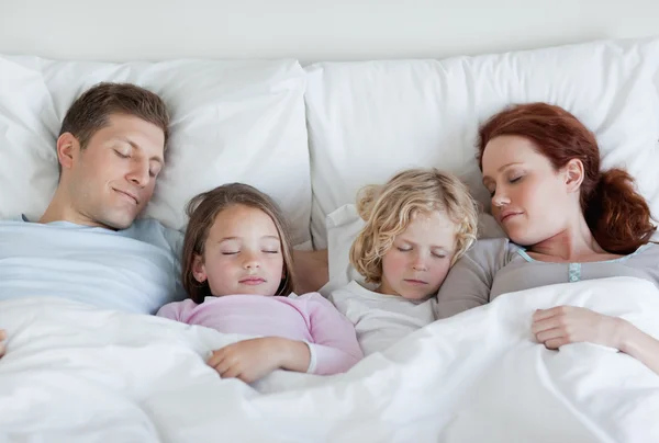 Family taking a nap together — Stock Photo, Image