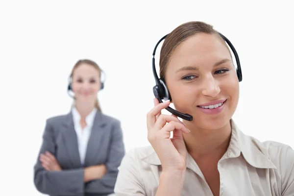 Operators with headsets — Stock Photo, Image