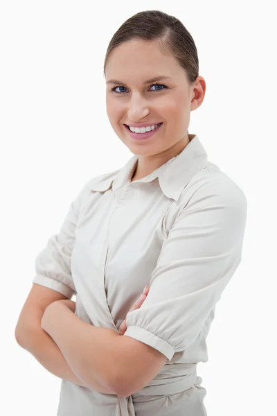 Retrato de una mujer de negocios con los brazos cruzados —  Fotos de Stock