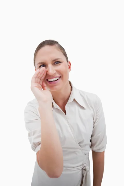 Portrait of a businesswoman yelling — Stock Photo, Image
