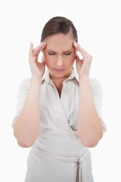 Ritratto di donna d'affari con mal di testa — Foto Stock