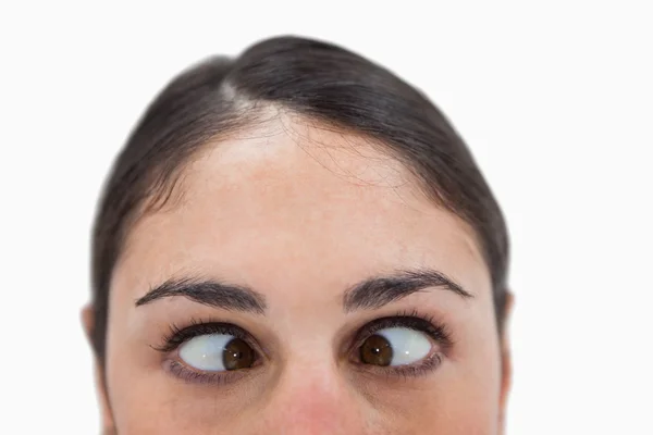 Close up of a woman cross-eyed — Stock Photo, Image