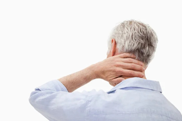 Man having a neck pain — Stock Photo, Image