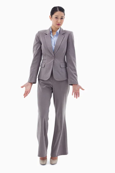 Portrait of a confused young businesswoman — Stock Photo, Image