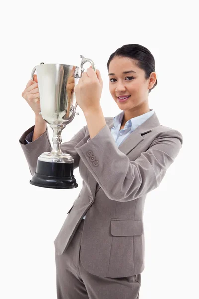 Portrait of a businesswoman holding a cup — Stock Photo, Image