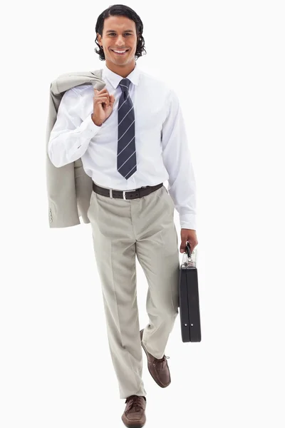 Porträt eines Geschäftsmannes, der zur Arbeit geht — Stockfoto