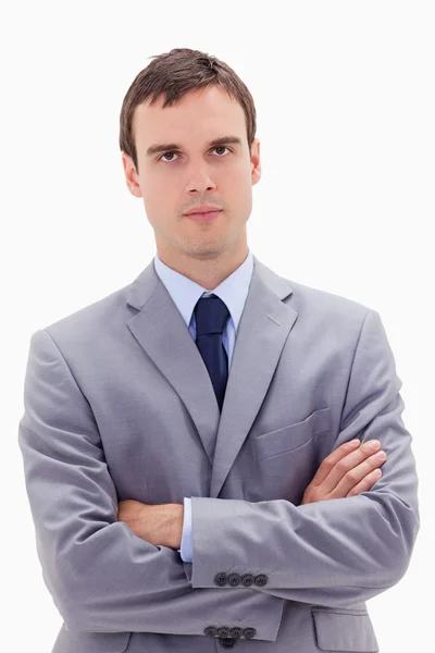 Businessman standing with arms folded — Stock Photo, Image