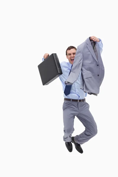 Gelukkig zakenman springen — Stockfoto
